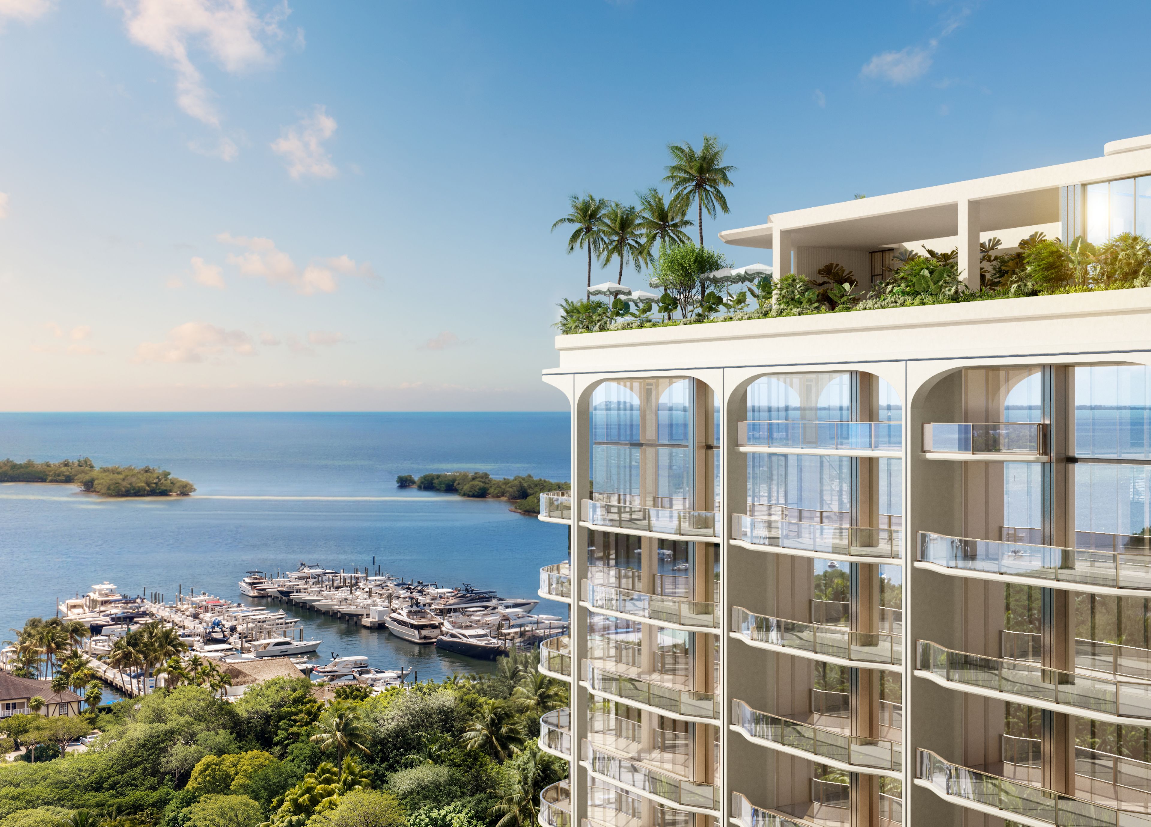 Raffles Residences Coconut Grove, seen from the bay